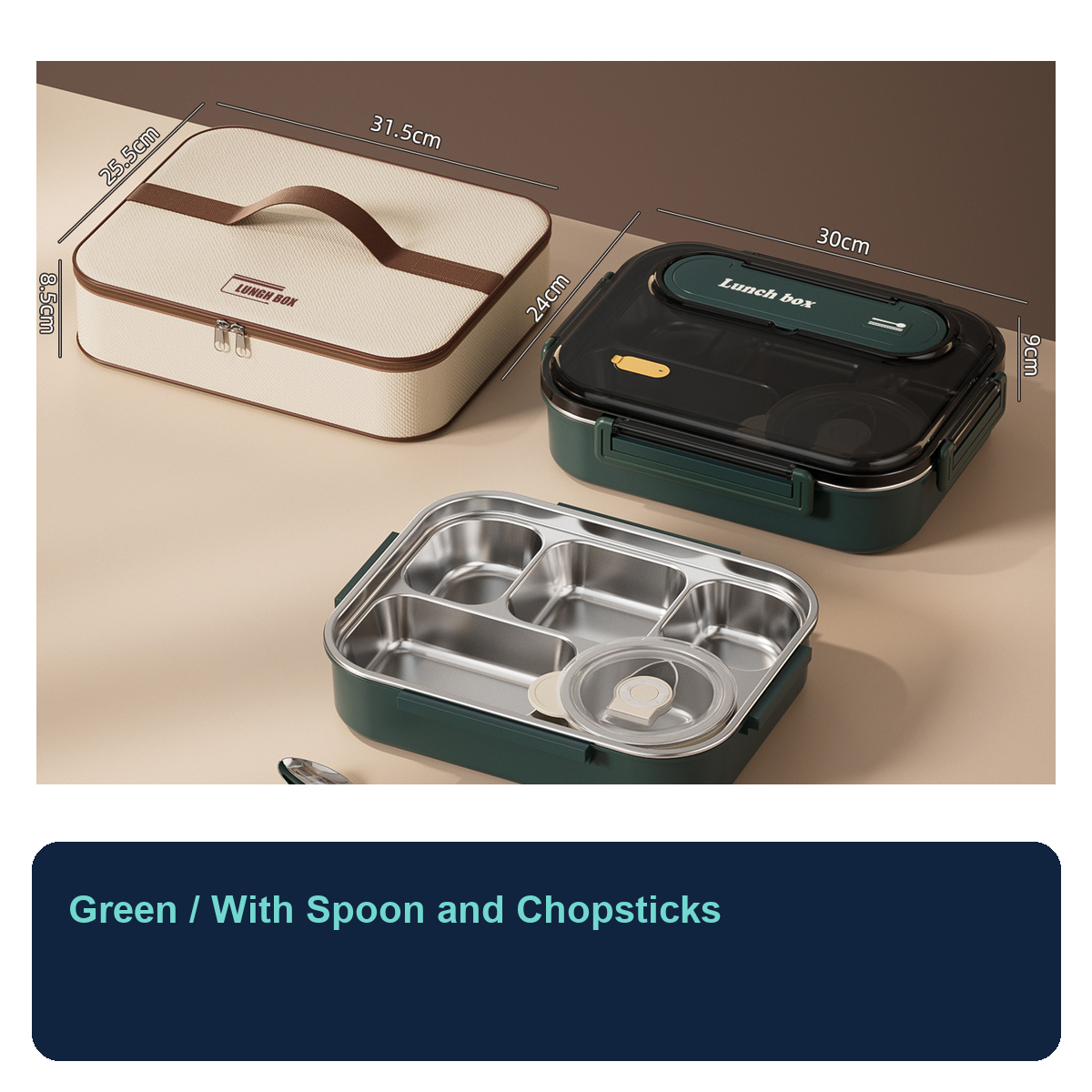 Extra-Large 304 Stainless Steel Leakproof Lunch Box