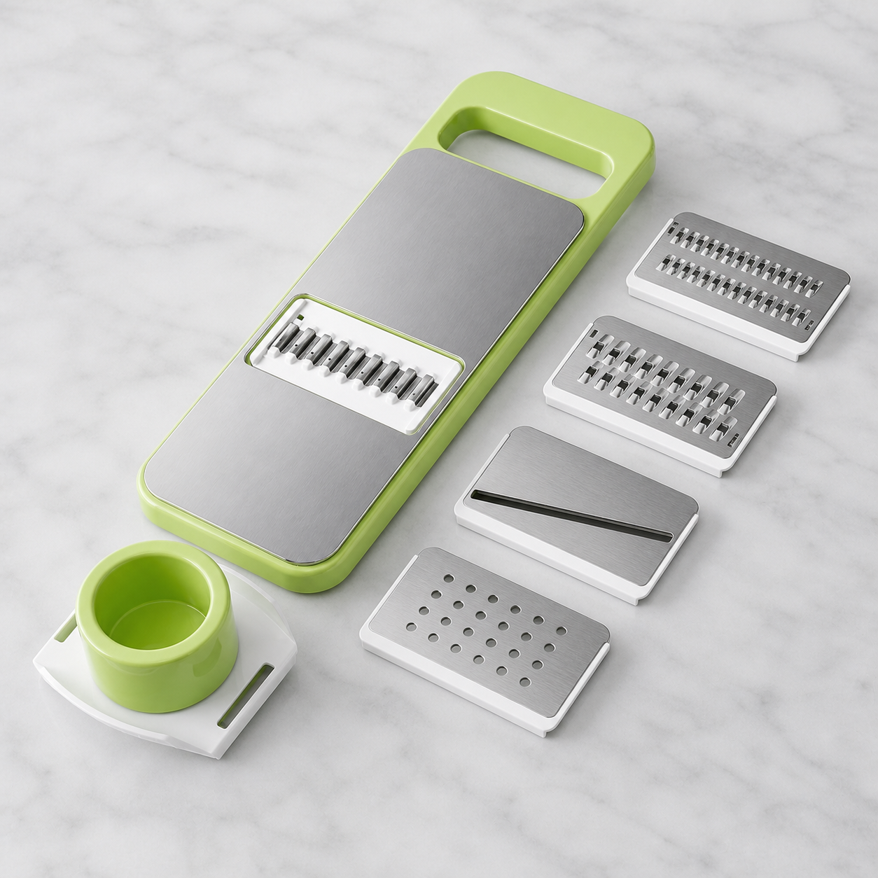 Stainless Steel Vegetable Grater & Slicer – 3, 5 or 6-Blade Set or Peeler