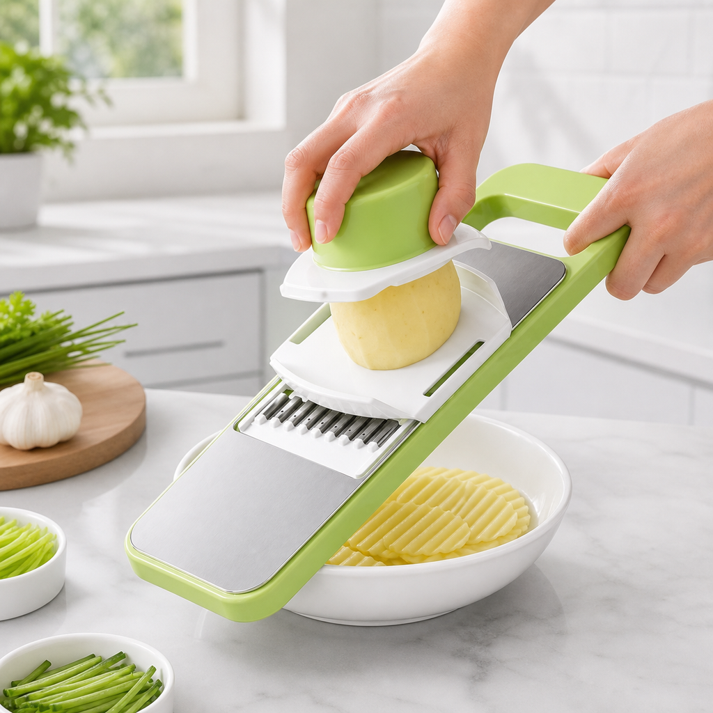 Stainless Steel Vegetable Grater & Slicer – 3, 5 or 6-Blade Set or Peeler