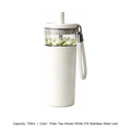 Large-Capacity 316 Stainless Steel Tea Infuser Tumbler — 700ml / Tritan Tea Infuser-White-316 Stainless Steel Liner