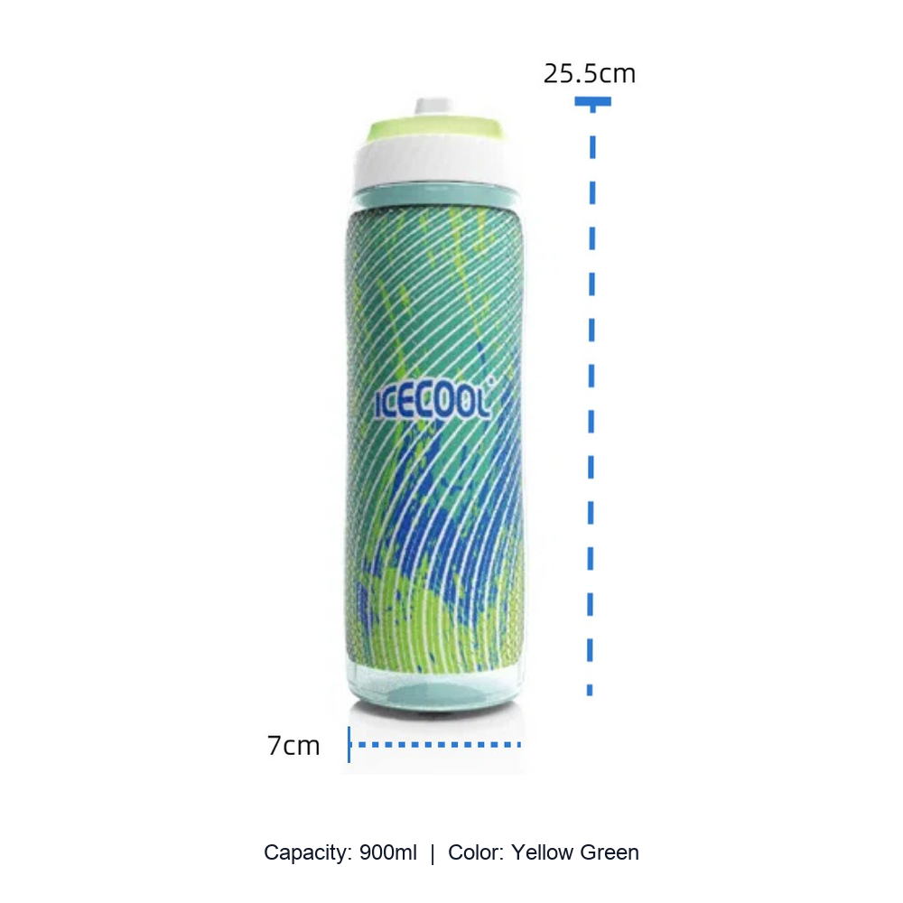 Large-Capacity Squeeze Cycling Water Bottle — 900ml / Yellow Green
