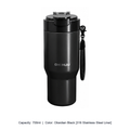 Large-Capacity Stainless Steel Car Insulated Tumbler — 700ml / Obsidian Black [316 Stainless Steel Liner]