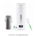Portable Stainless Steel Electric Heating Travel Cup — EU Plug / 304Digital Display Version