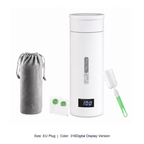 Portable Stainless Steel Electric Heating Travel Cup — EU Plug / 316Digital Display Version
