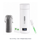 Portable Stainless Steel Electric Heating Travel Cup — UK Plug / 316Digital Display Version
