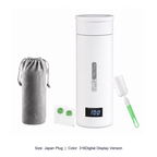 Portable Stainless Steel Electric Heating Travel Cup — Japan Plug / 316Digital Display Version