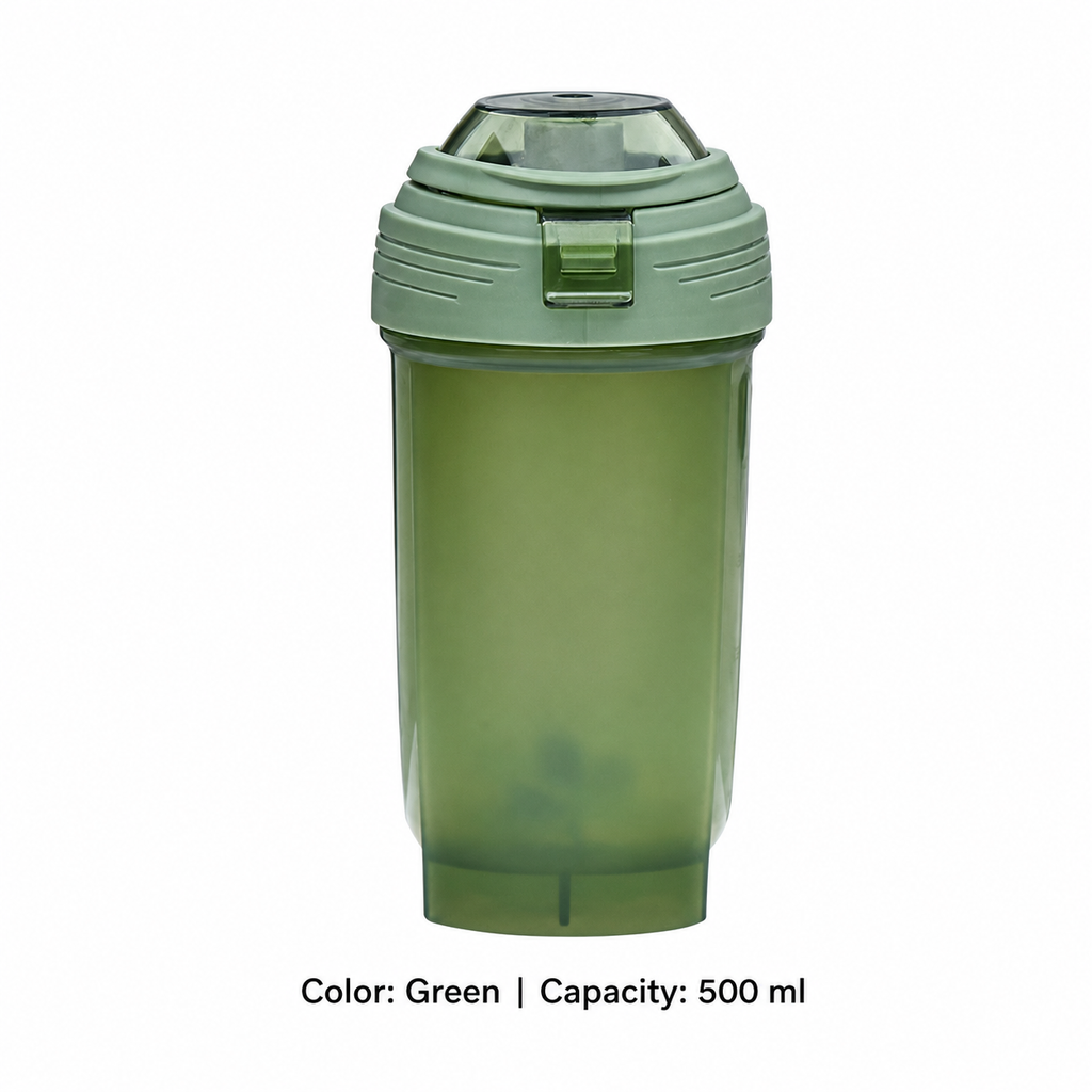 PP Fitness Shaker Bottle — 500ml / Green