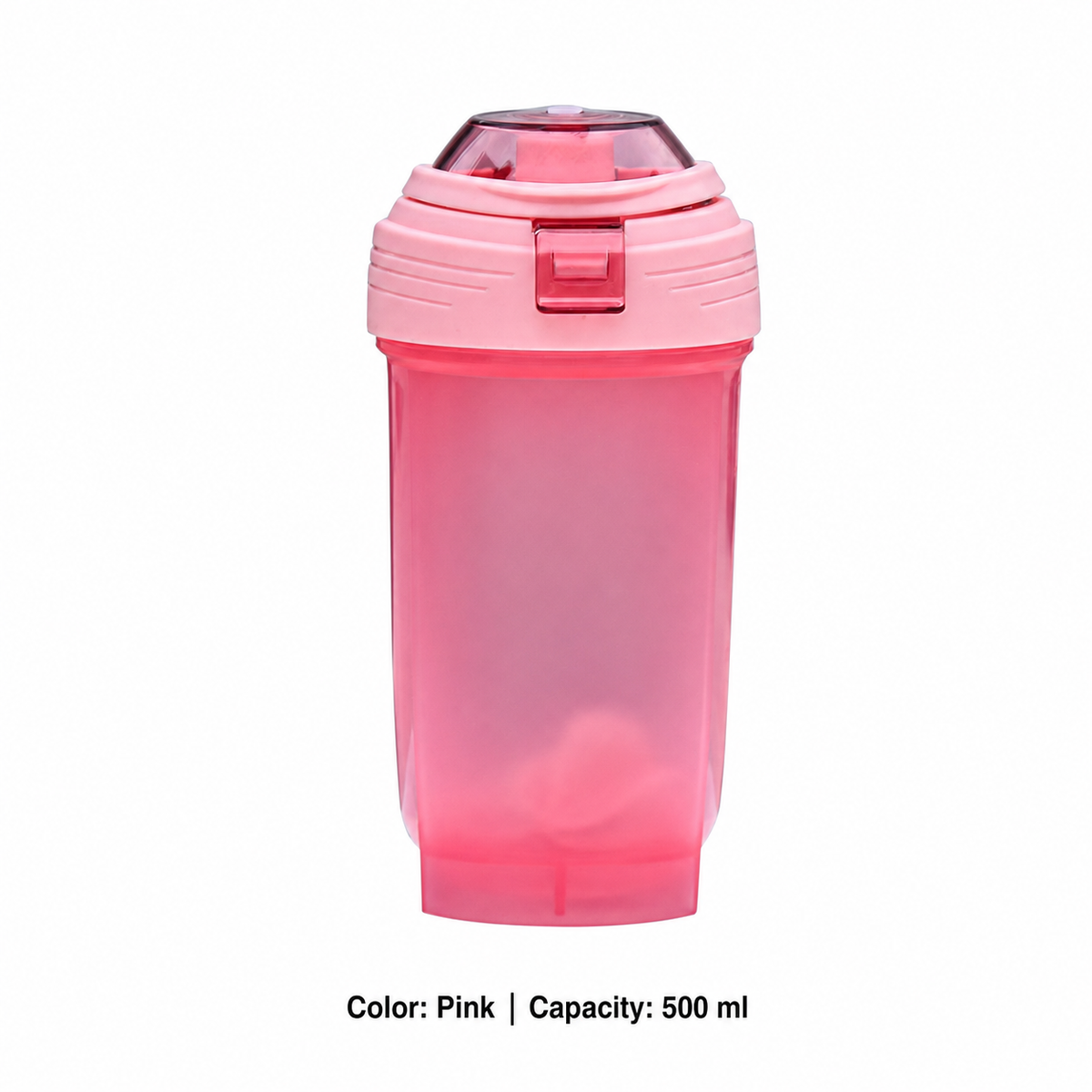 PP Fitness Shaker Bottle — 500ml / Pink