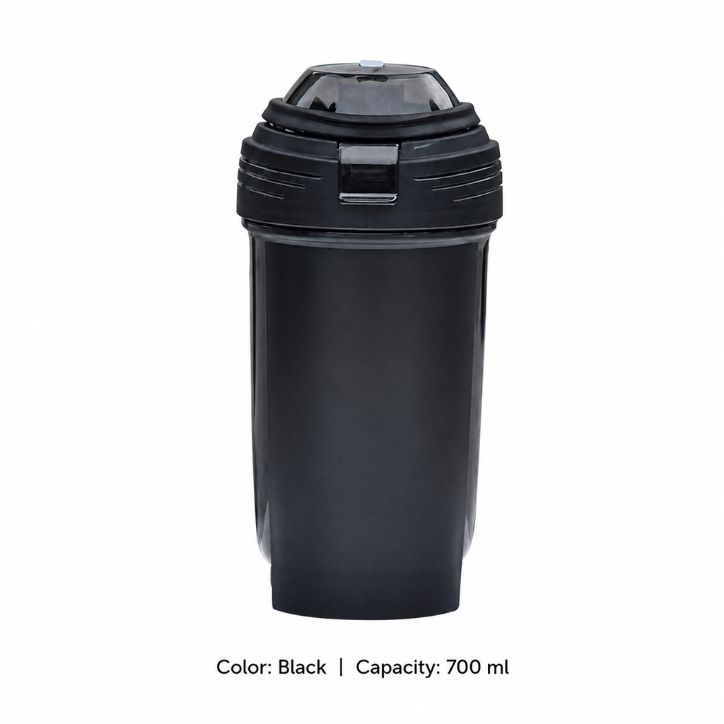 PP Fitness Shaker Bottle — 700ml / Black