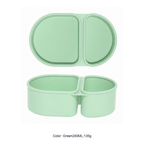 Silicone Divided Microwave Lunch Box Set — Green240ML;135g