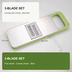 Stainless Steel Vegetable Grater & Slicer – 3, 5 or 6-Blade Set or Peeler