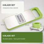 Stainless Steel Vegetable Grater & Slicer – 3, 5 or 6-Blade Set or Peeler
