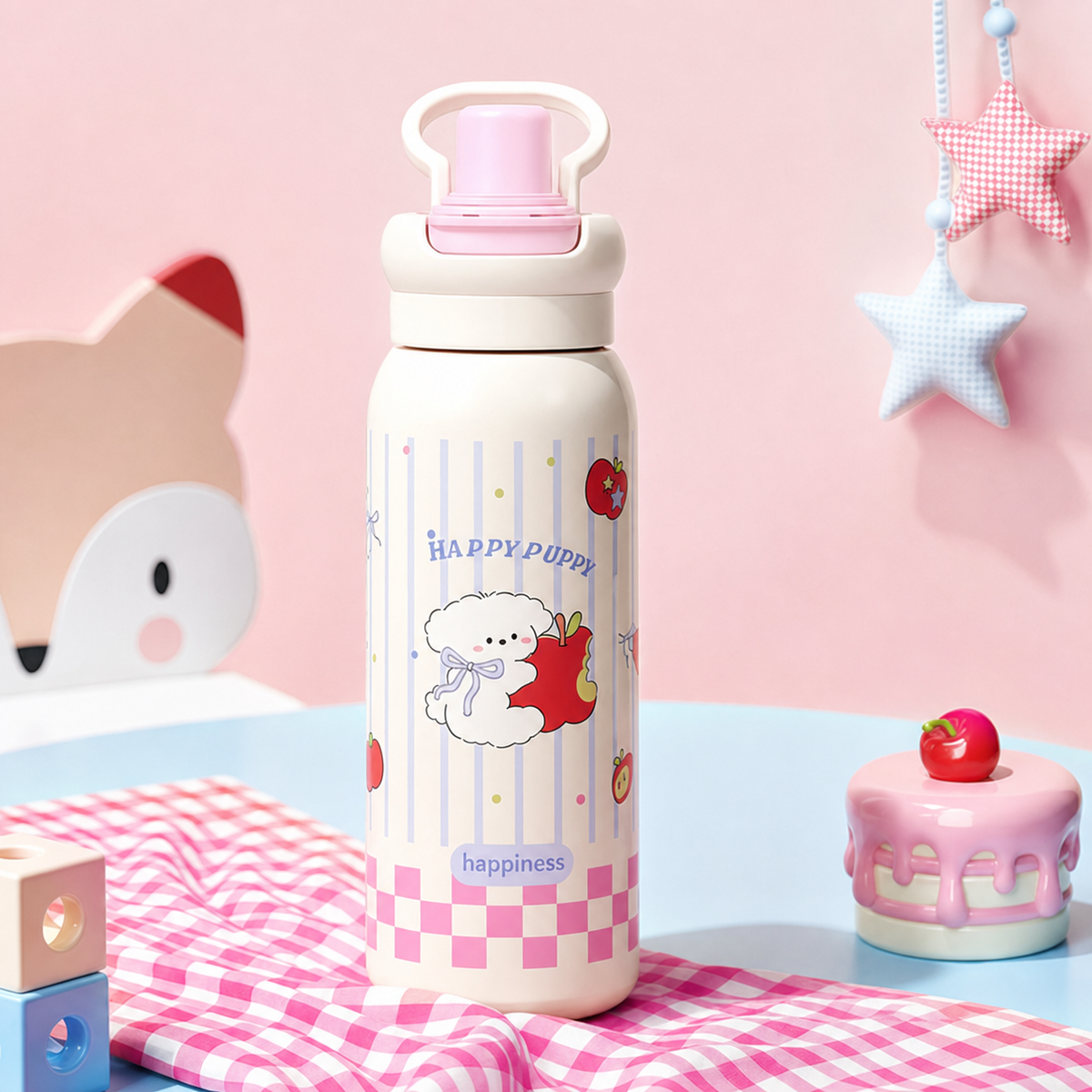 Cartoon Kids' 316 Stainless Steel Insulated Straw Bottle