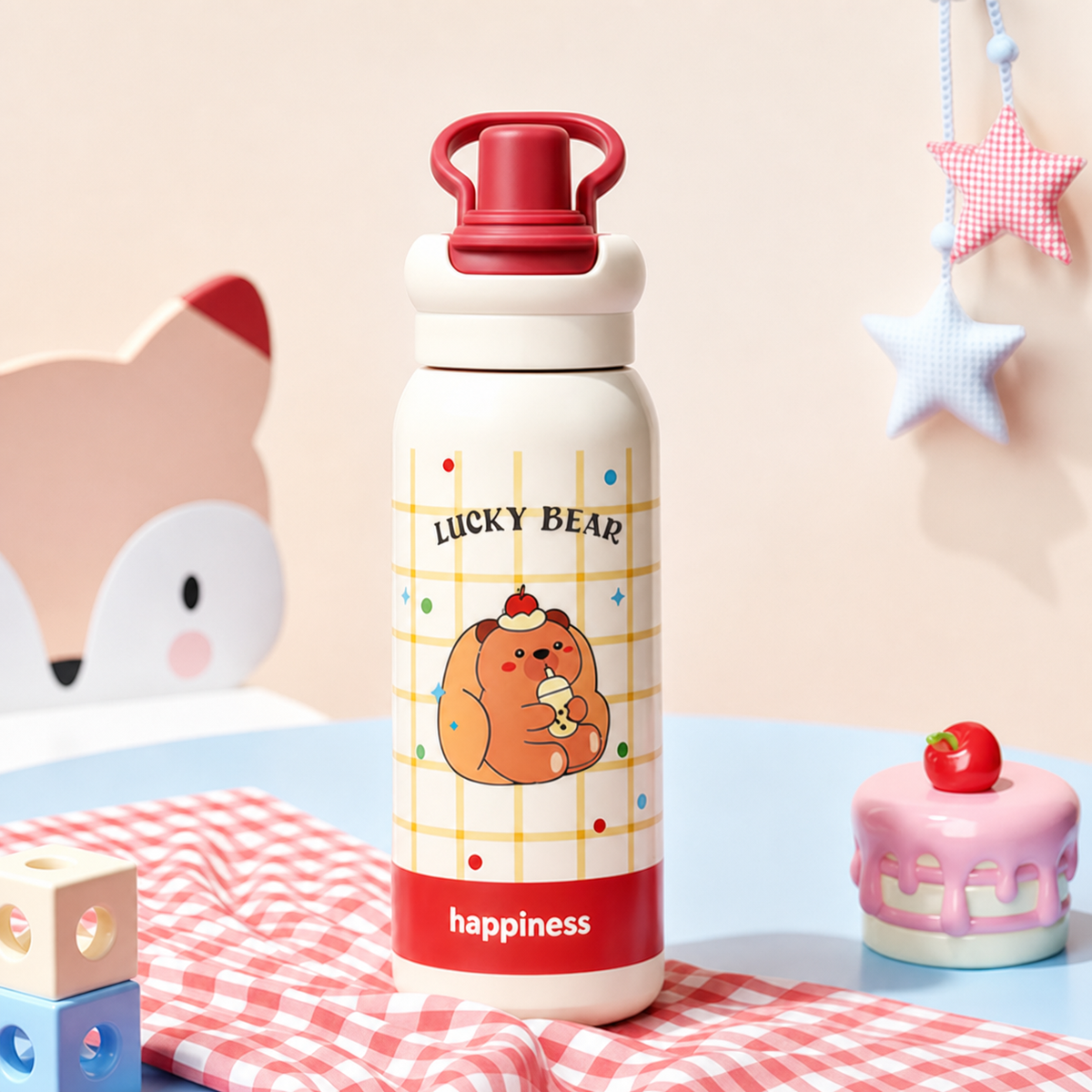Cartoon Kids' 316 Stainless Steel Insulated Straw Bottle