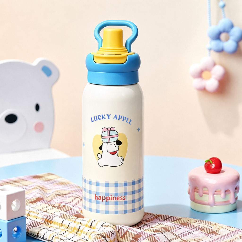 Cartoon Kids' 316 Stainless Steel Insulated Straw Bottle