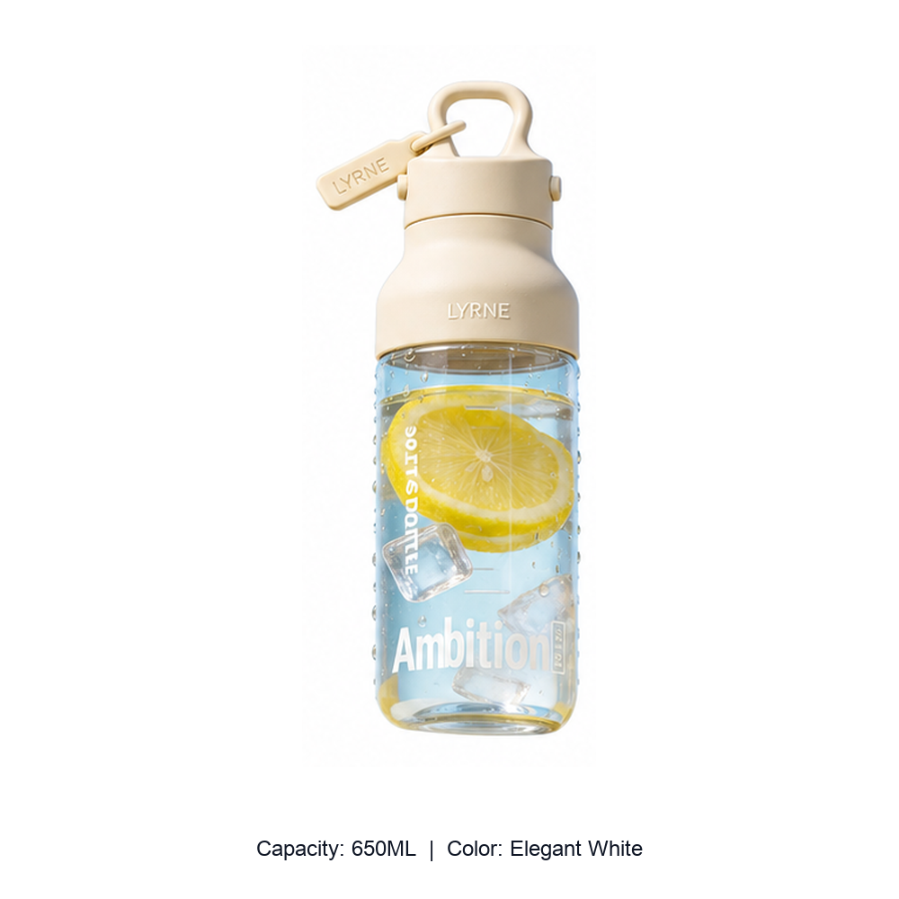 Threadless Quick-Open Tritan Sports Bottle — 650ML / Elegant White