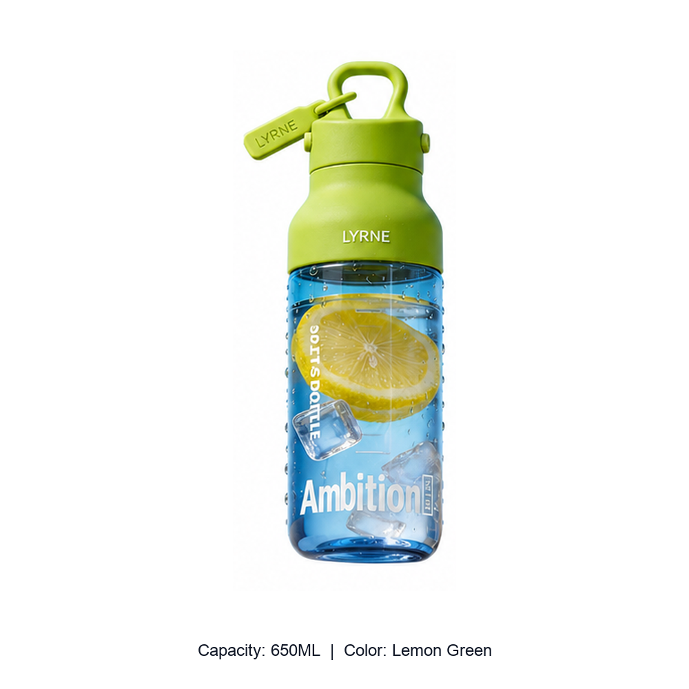 Threadless Quick-Open Tritan Sports Bottle — 650ML / Lemon Green