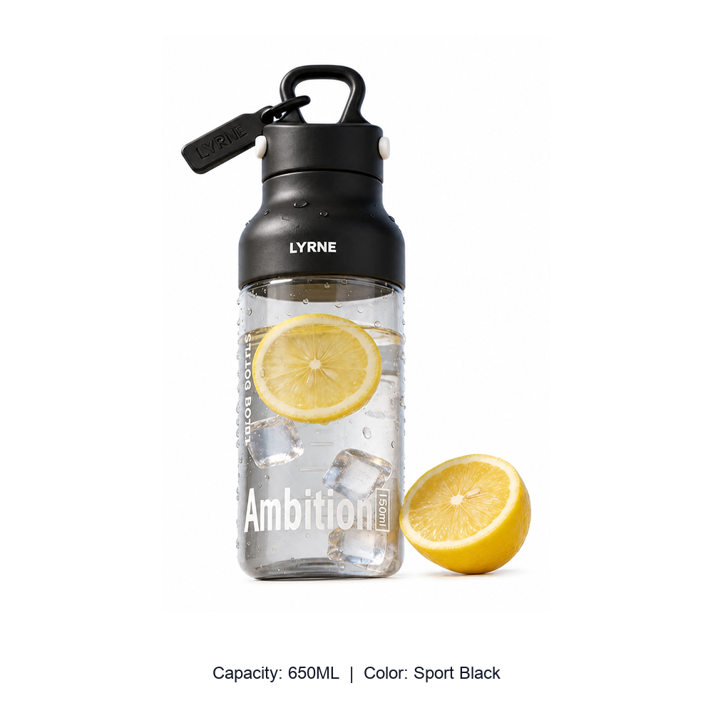 Threadless Quick-Open Tritan Sports Bottle — 650ML / Sport Black