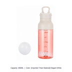 Threadless Quick-Open Tritan Sports Water Bottle — 650ML / [Imported Tritan Material] Elegant White