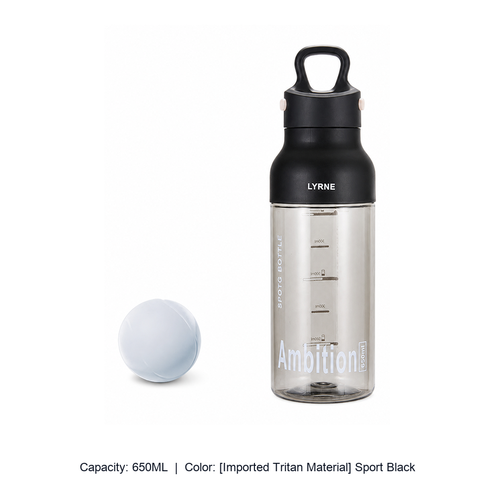 Threadless Quick-Open Tritan Sports Water Bottle — 650ML / [Imported Tritan Material] Sport Black