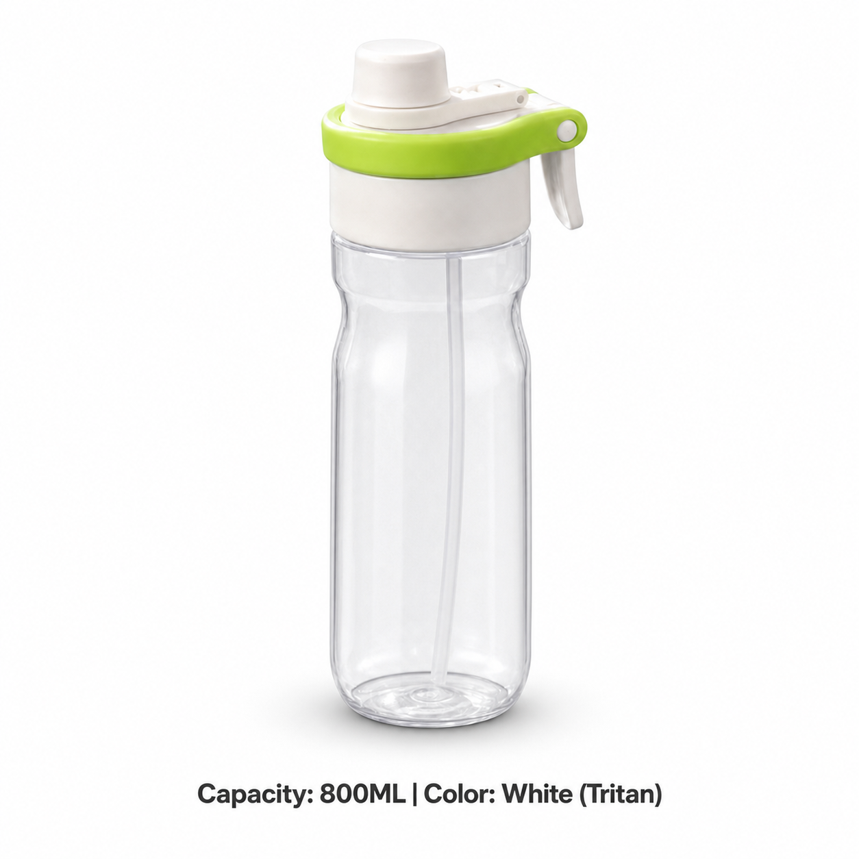 Tritan Kids' Mist Spray Straw Bottle — 800ML / White (Tritan)