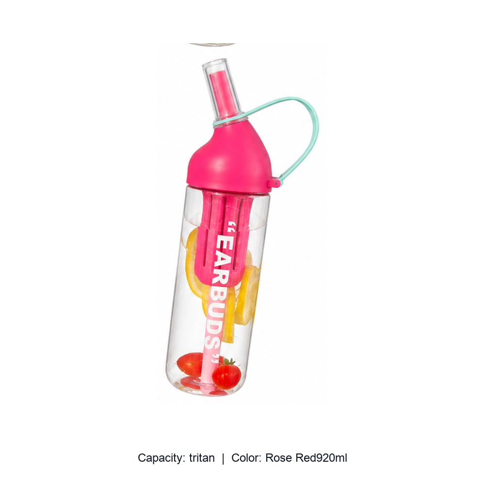 Tritan Kids Straw Sports Water Bottle — tritan / Rose Red920ml