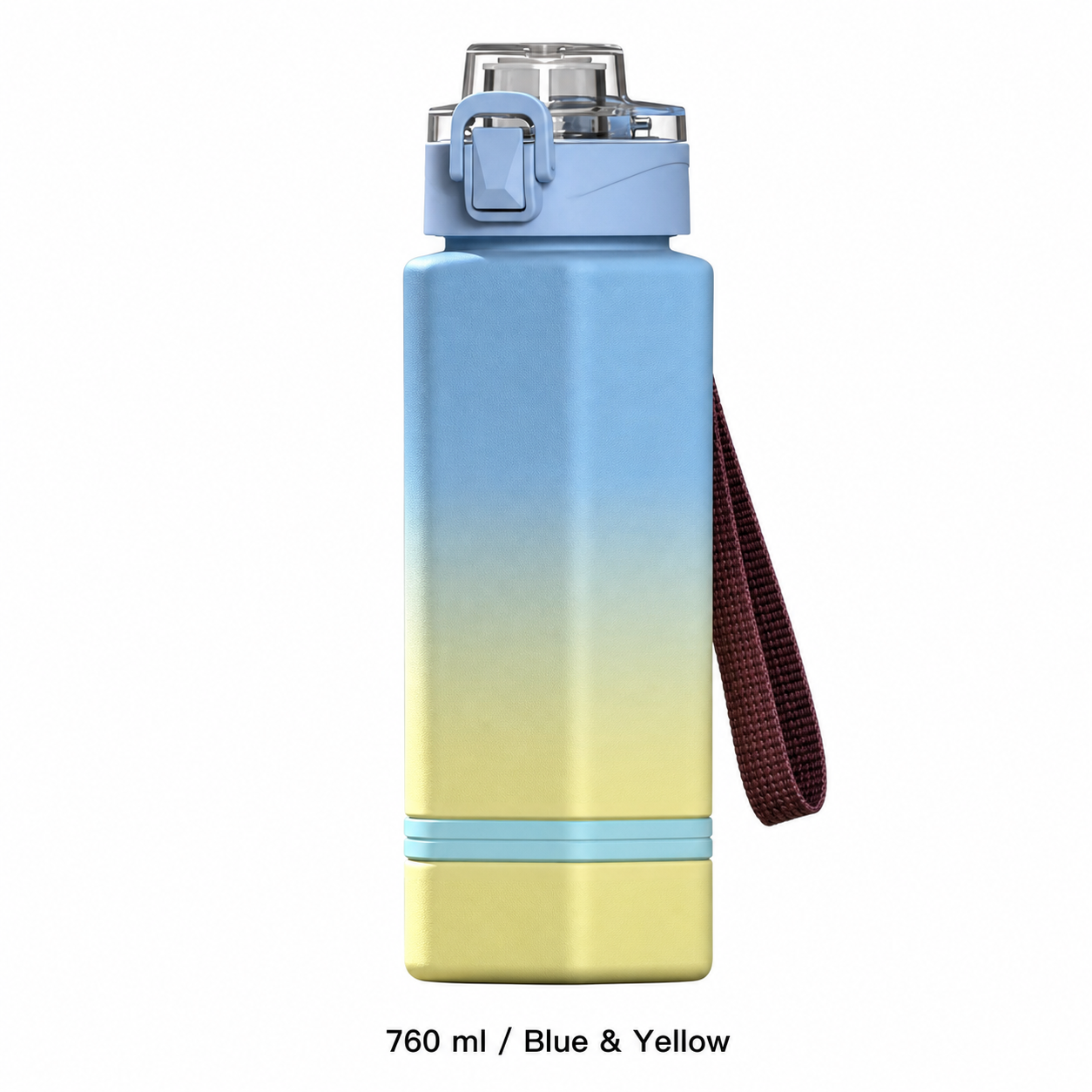 Tritan Large-Capacity Sports Bottle — 760 ml / Blue & Yellow