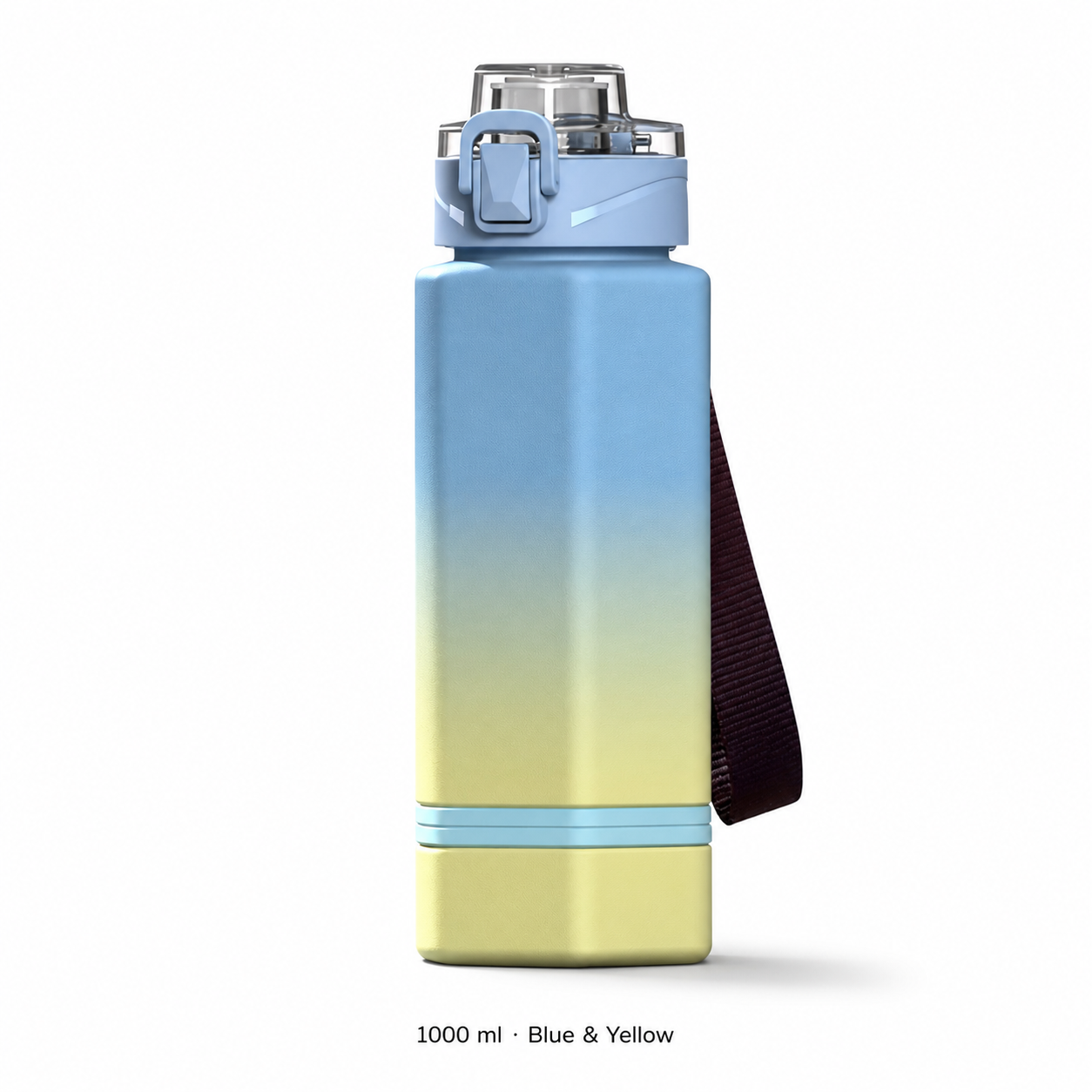 Tritan Large-Capacity Sports Bottle — 1000 ml / Blue & Yellow