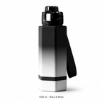 Tritan Large-Capacity Sports Bottle — 1000 ml / Black & White