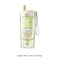 Tritan Pet-Themed Straw Bottle with Tea Infuser — 750ml / Green-Sheep