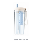 Tritan Pet-Themed Straw Bottle with Tea Infuser — 750ml / Blue